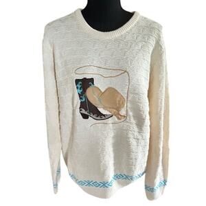 Cabela’s Western Cowgirl Knit Sweater | 100% Cotton | Size M